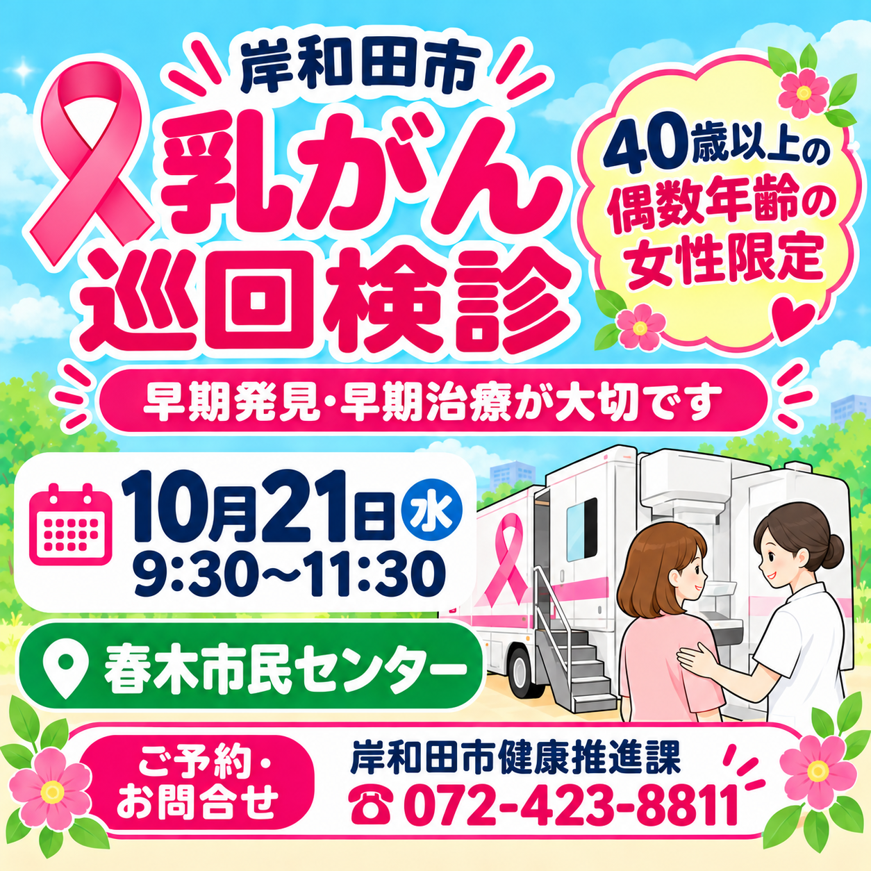 あなたの未来のために、乳がん検診を。